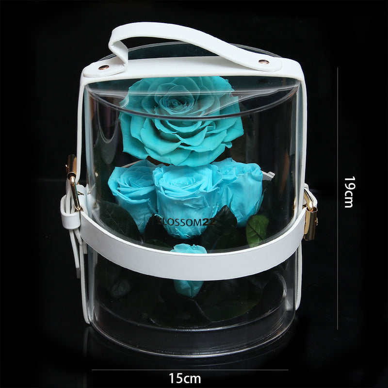 Secret Garden Preserved Flower PVC Box - Tiffany Blue｜秘密花園保鮮花盒 - 蒂芬妮  Blossom22hk