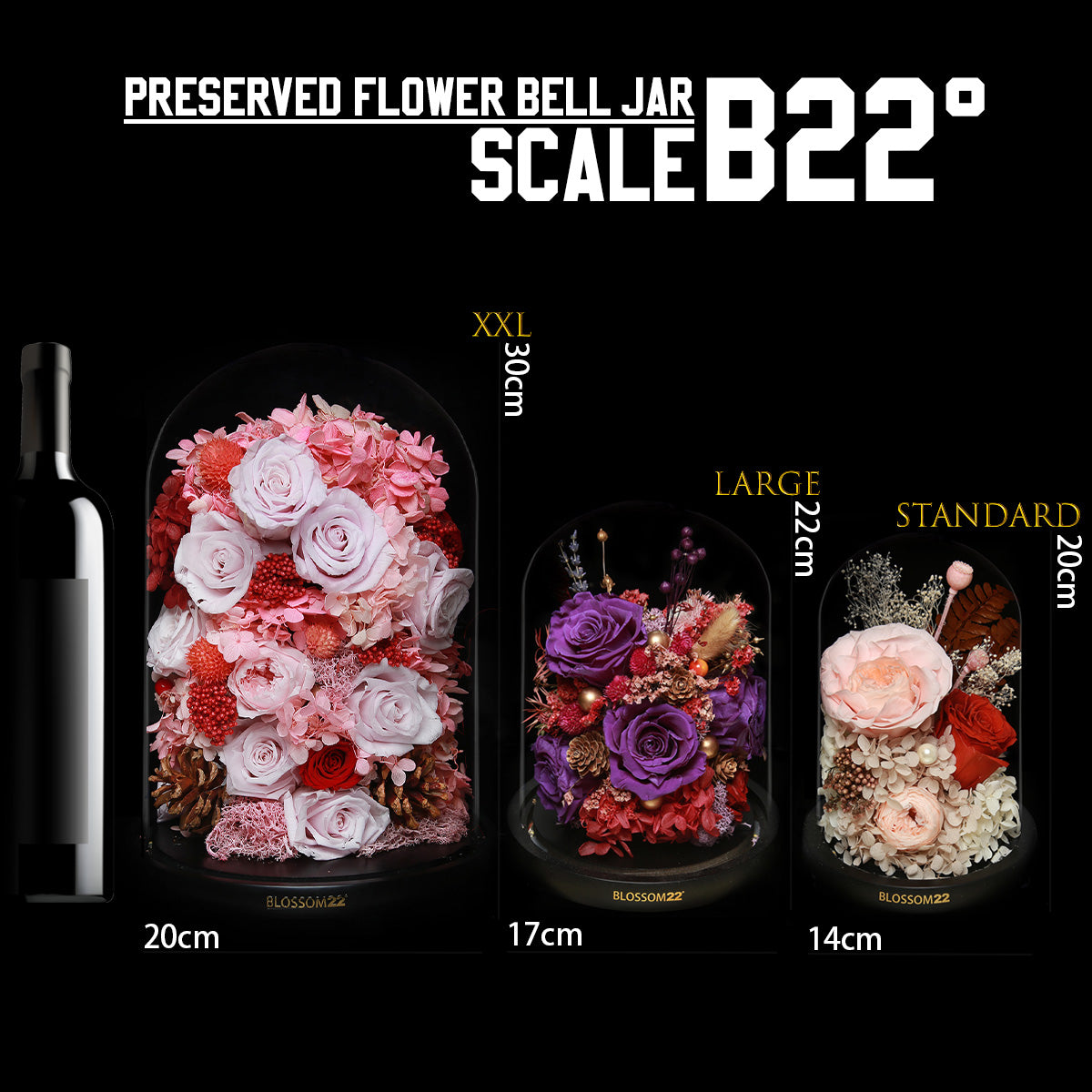 XXL Preserved-Flower•Glass Bell Jar｜特大版保鮮花瓶- Tailor Made 客戶自訂版  Blossom22hk