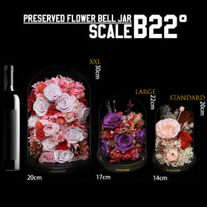 XXL Preserved-Flower•Glass Bell Jar ｜特大版保鮮花瓶- Two Tone Pink 雙色粉紅  Blossom22hk