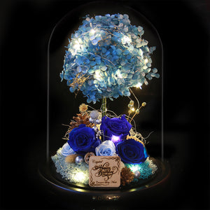XXL Preserved-Flower•Glass Bell Jar｜特大版保鮮花瓶 - Blue Planet 藍星球  Blossom22hk