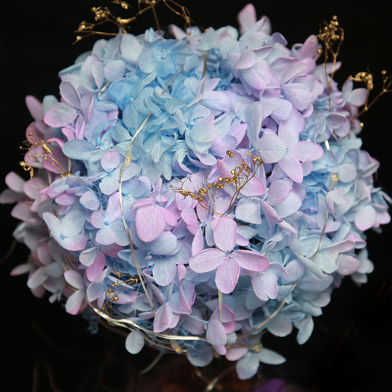 XXL Preserved-Flower•Glass Bell Jar｜特大版保鮮花瓶 - Mixed Purple  Blossom22hk